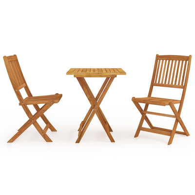 3 Piece Folding Garden Dining Set Solid Acacia Wood