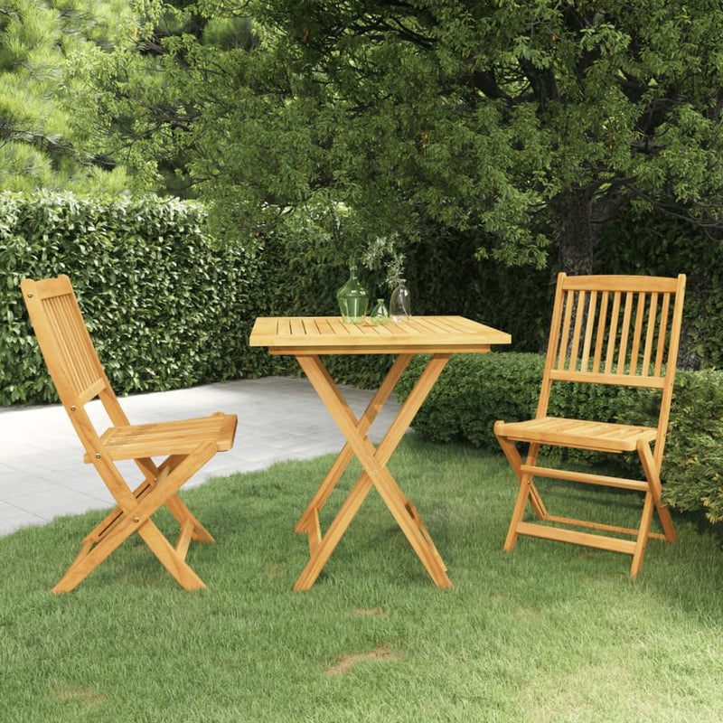 3 Piece Folding Garden Dining Set Solid Acacia Wood