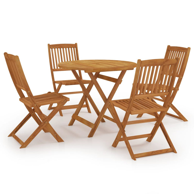 5 Piece Folding Garden Dining Set Solid Acacia Wood