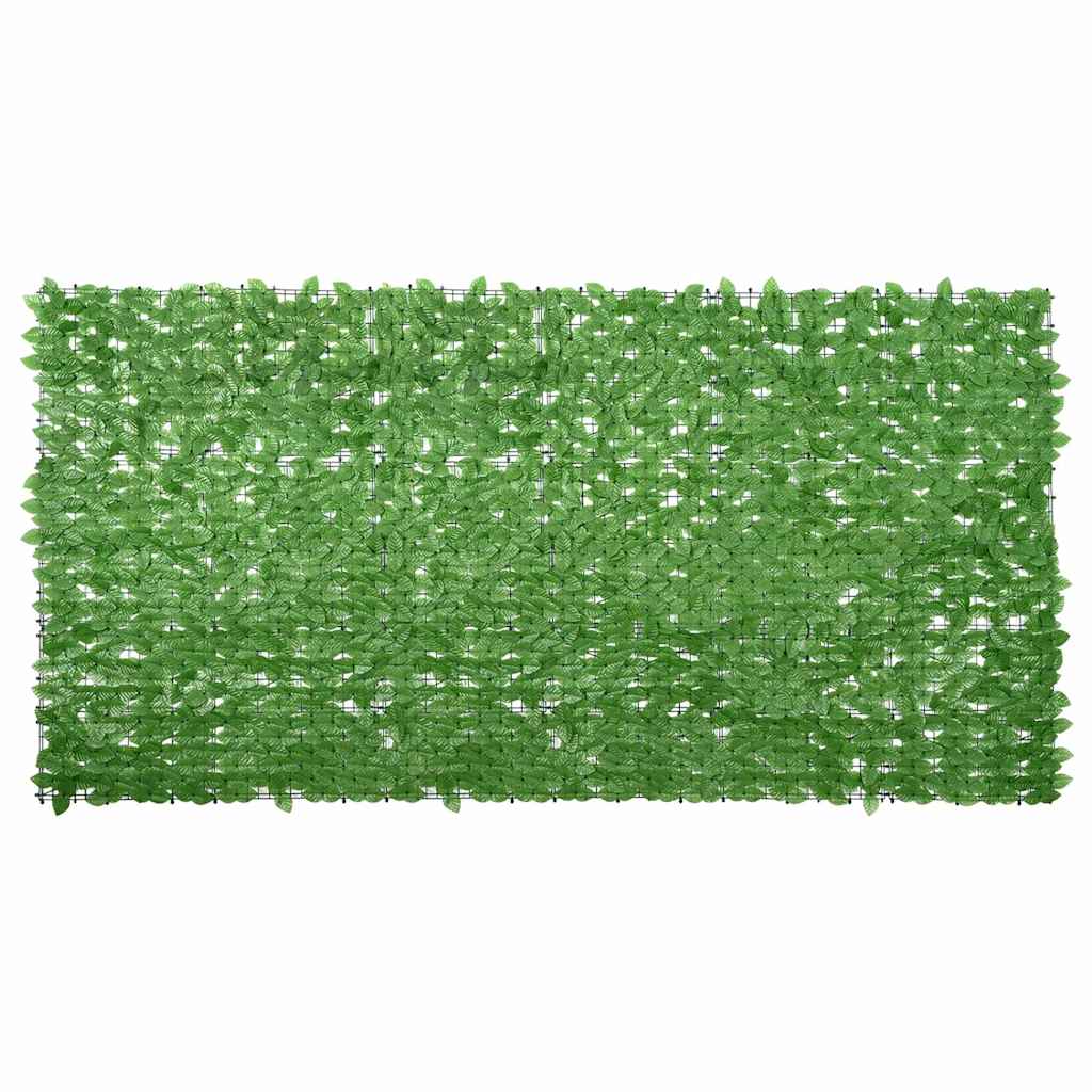 Balcony Screen with Leaves Green with Peach Leaves 300 cm 150 cm
