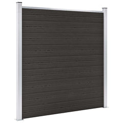 Fence Panel WPC 175x186 cm Black 1 section with 2 posts