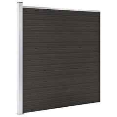 Fence Panel WPC 175x186 cm Black 1 section with 1 post