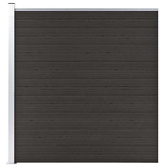 Fence Panel WPC 175x186 cm Black 1 section with 1 post