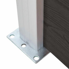 Fence Panel WPC 175x186 cm Black 1 section with 1 post