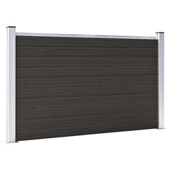 Fence Panel WPC 180x105 cm Black 1 section with 2 posts