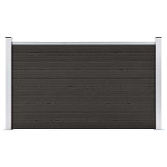 Fence Panel WPC 180x105 cm Black 1 section with 2 posts