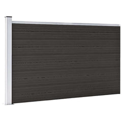 Fence Panel WPC 180x105 cm Black 1 section with 1 post