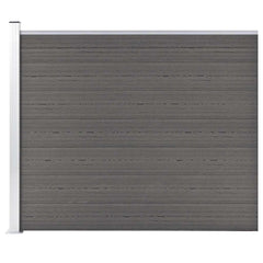 Fence Panel WPC 180x146 cm Grey 1 section with 1 post