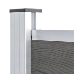 Fence Panel WPC 180x146 cm Grey 1 section with 1 post