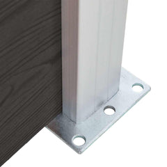 Fence Panel WPC 180x146 cm Black 1 section with 2 posts