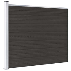 Fence Panel WPC 180x146 cm Black 1 section with 1 post
