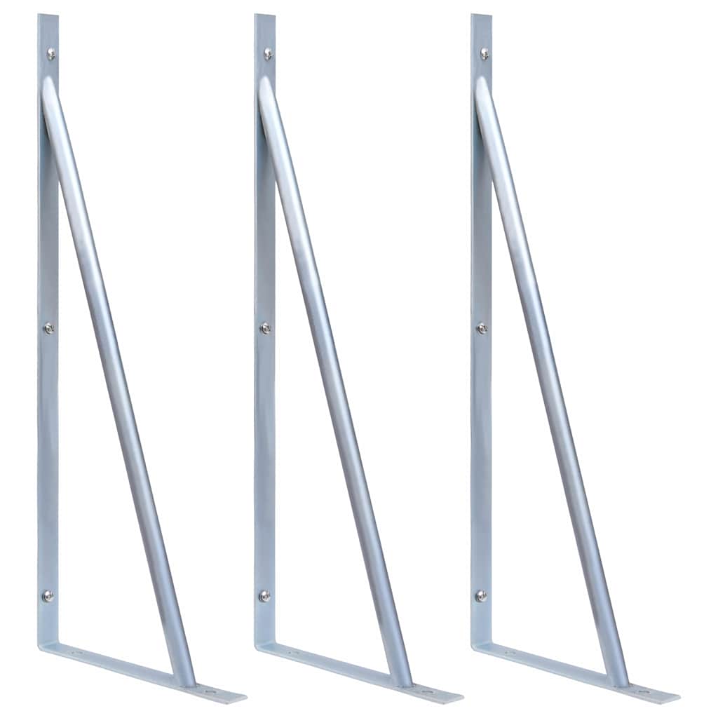 vidaXL Support Brackets for Fence Post 3 pcs Galvanised Steel 1
