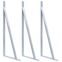 vidaXL Support Brackets for Fence Post 3 pcs Galvanised Steel 1