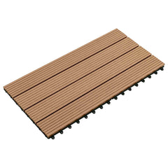 vidaXL Decking Tile 6 pcs Brown 60 x 30 cm WPC 1
