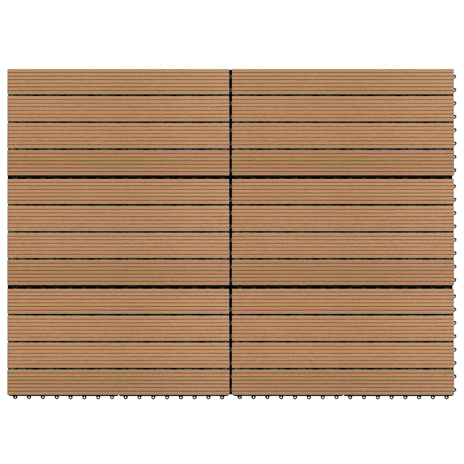 vidaXL Decking Tile 6 pcs Brown 60 x 30 cm WPC 4