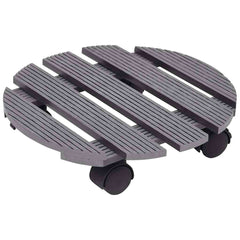 vidaXL Plant Trolleys 2 pcs Grey Ø30x7.5 cm WPC 2