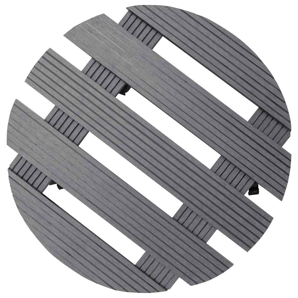 vidaXL Plant Trolleys 2 pcs Grey Ø30x7.5 cm WPC 3