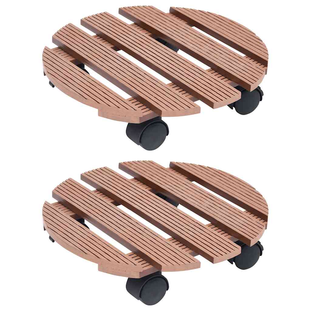 vidaXL Plant Trolley | Set of 2 | Brown | Wood-Plastic Composite | Medium 1