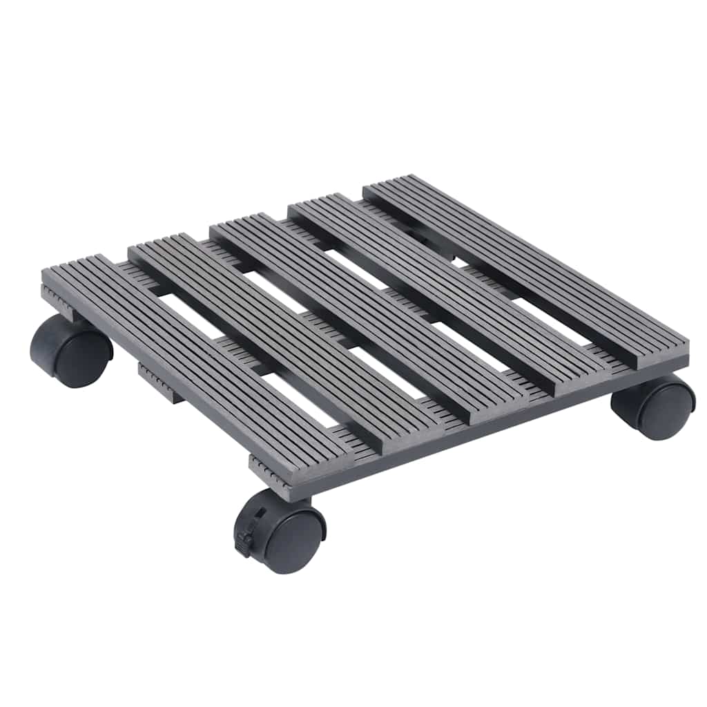 vidaXL Plant Trolleys 2 pcs Grey 30x30x7.5 cm WPC 2