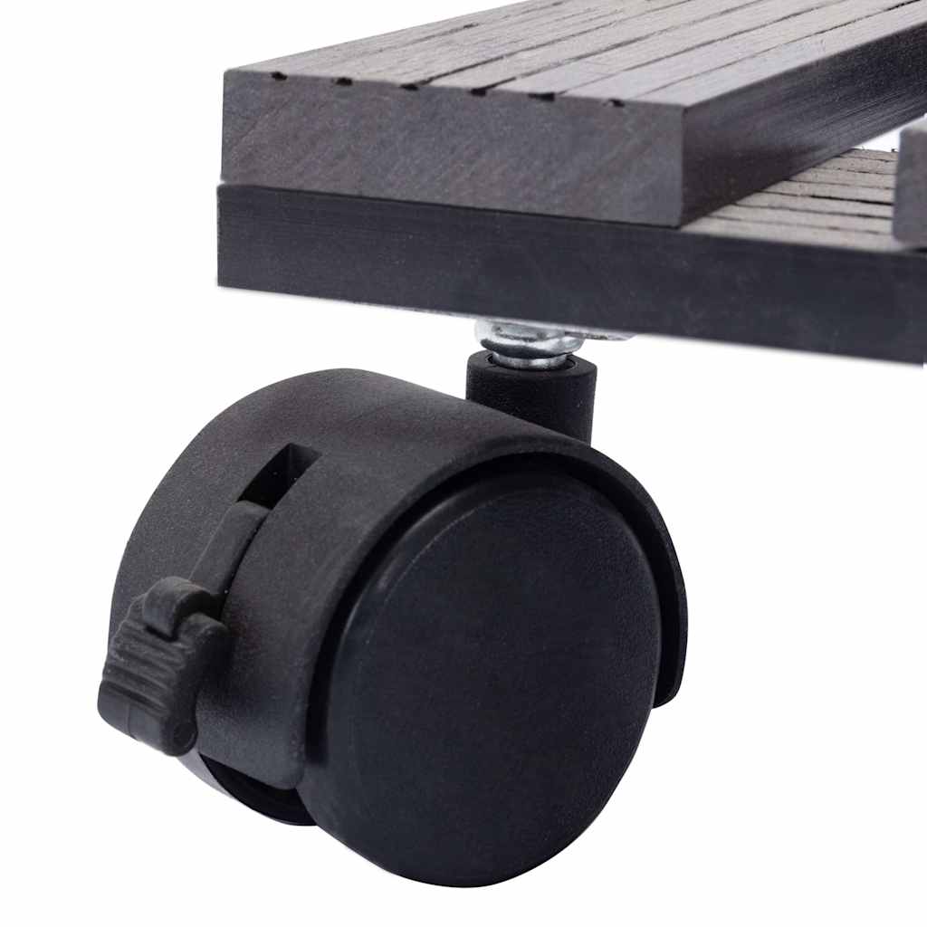 vidaXL Plant Trolleys 2 pcs Grey 30x30x7.5 cm WPC 5