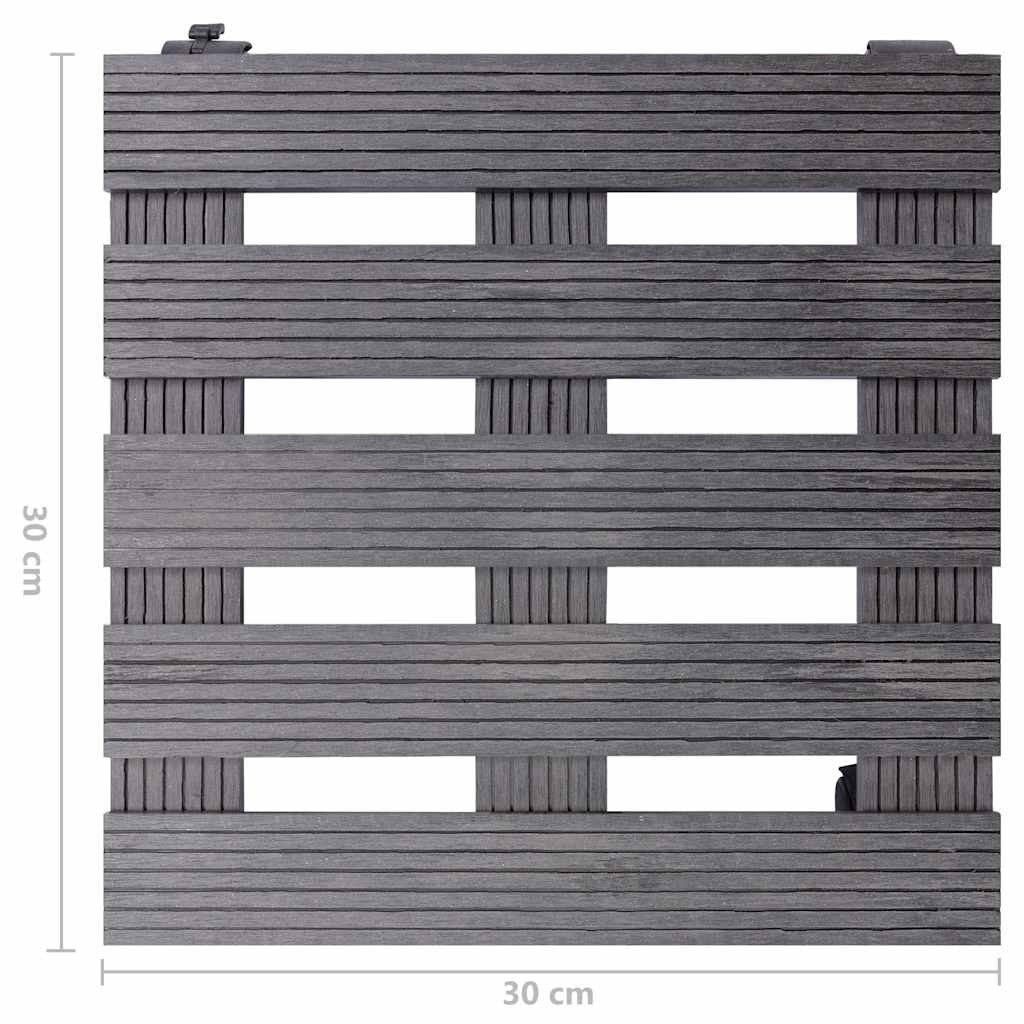 vidaXL Plant Trolleys 2 pcs Grey 30x30x7.5 cm WPC 6
