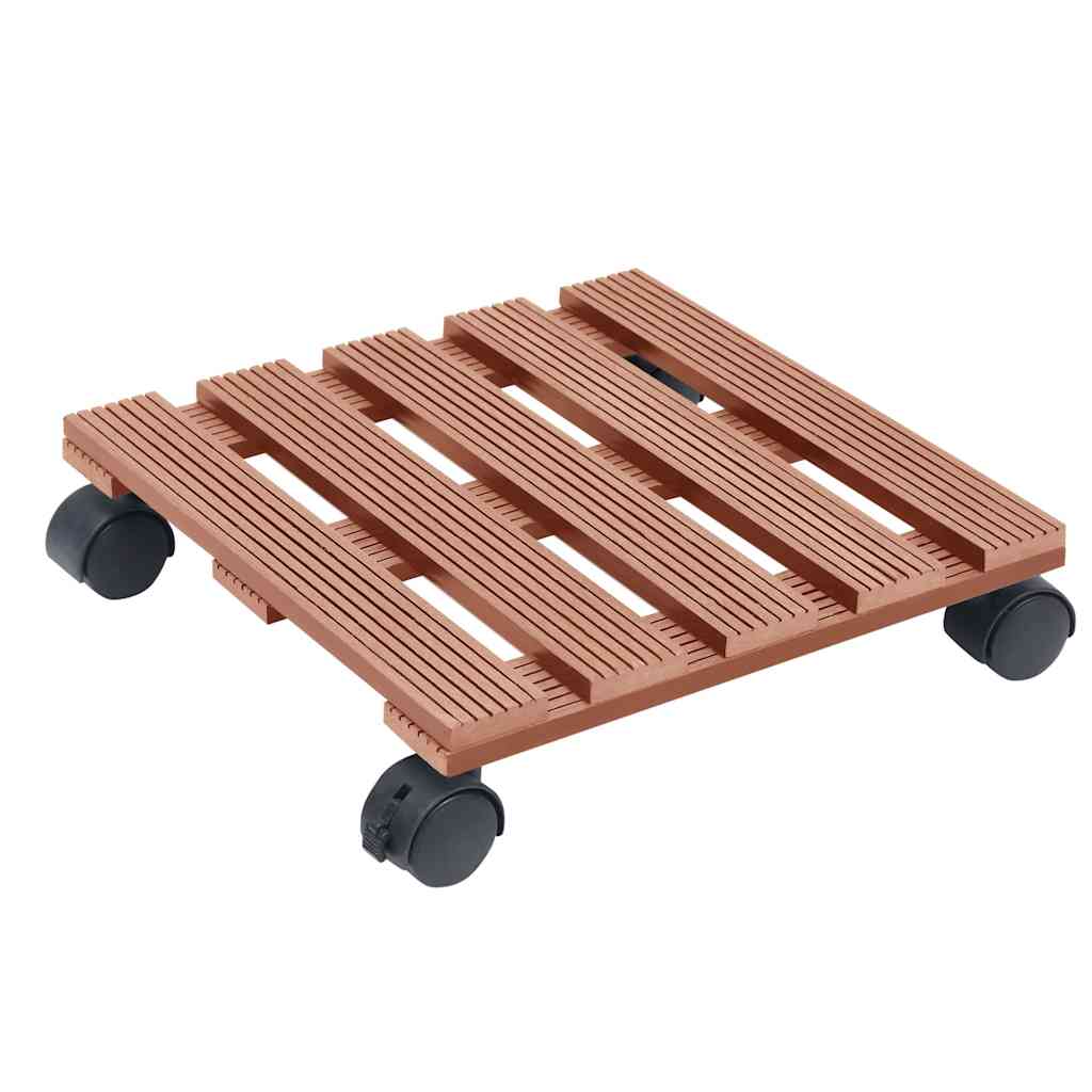 vidaXL Plant Trolley | Set of 2 | Brown | Wood-Plastic Composite | Small 2