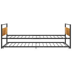 vidaXL Pull-out Bed Frame without Mattress Black Metal 90x200 cm 4