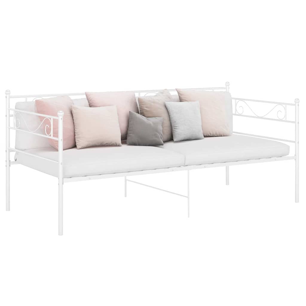 Sofa Bed Frame without Mattress Metal 90x200 cm White
