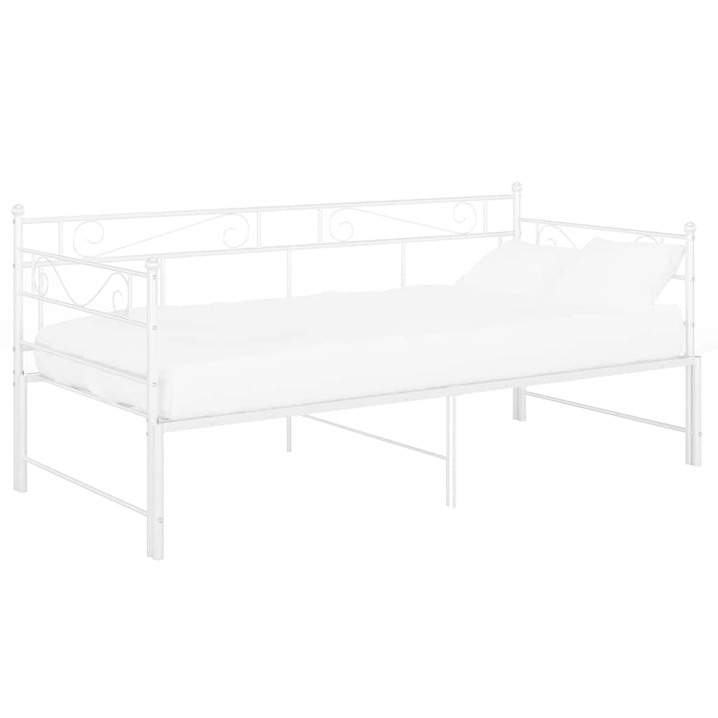 Pull-out Sofa Bed Frame without Mattress Metal 90x200 cm White