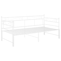 Pull-out Sofa Bed Frame without Mattress Metal 90x200 cm White