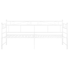 Pull-out Sofa Bed Frame without Mattress Metal 90x200 cm White