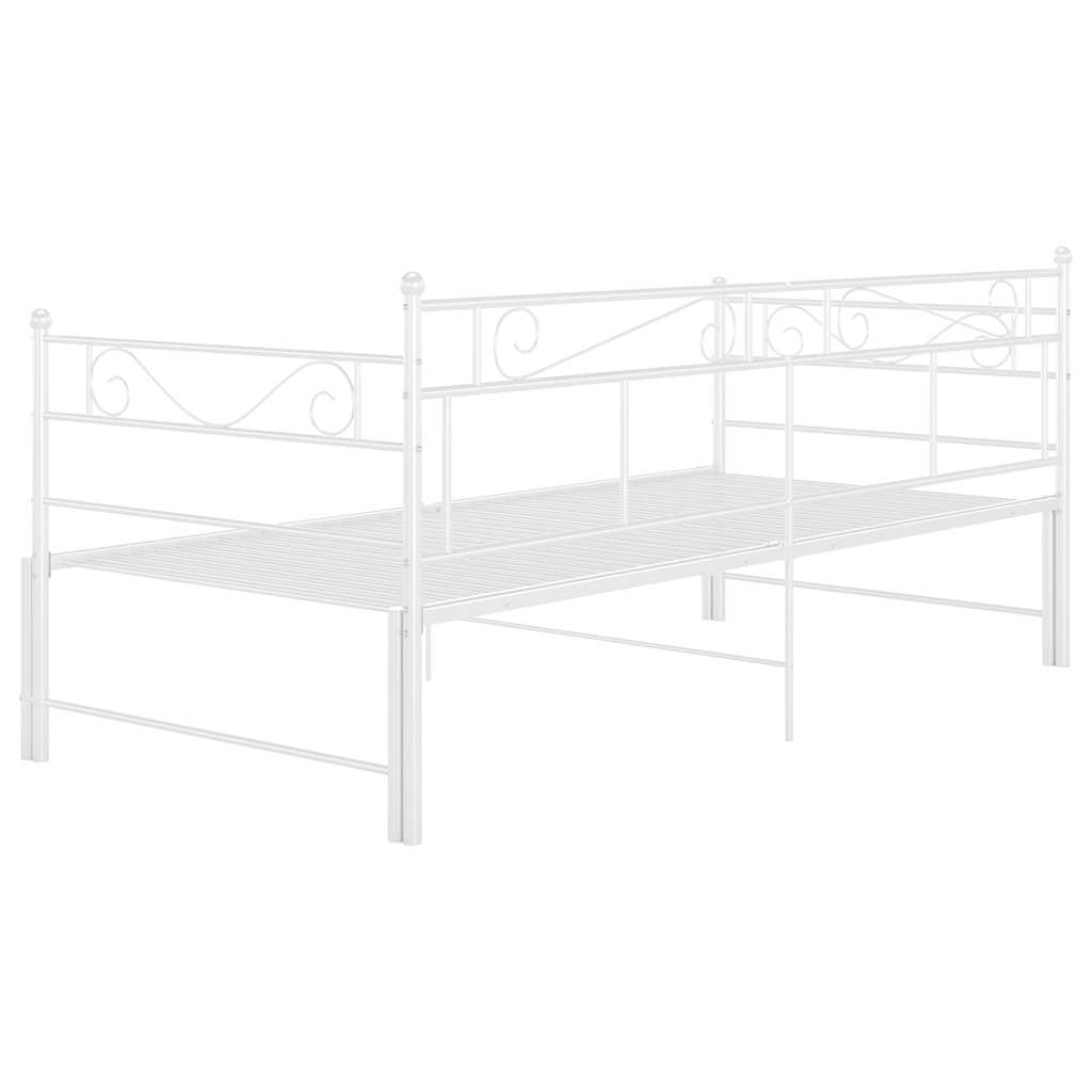 Pull-out Sofa Bed Frame without Mattress Metal 90x200 cm White