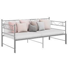 Pull-out Sofa Bed Frame without Mattress Metal 90x200 cm Grey