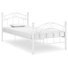 Bed Frame without Mattress Metal White 90 x 200 cm