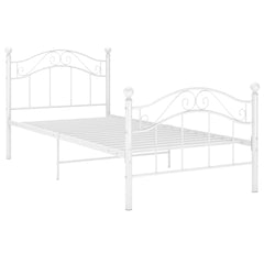 Bed Frame without Mattress Metal White 90 x 200 cm