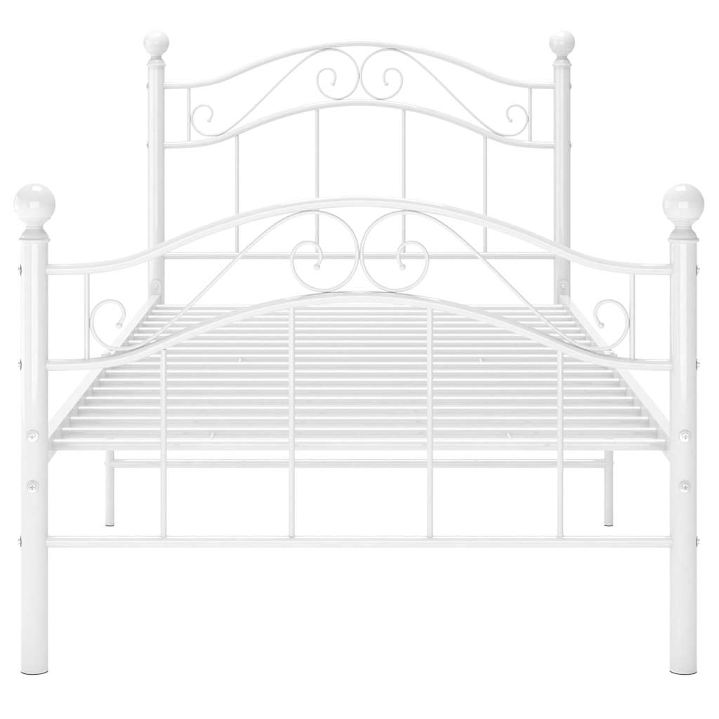 Bed Frame without Mattress Metal White 90 x 200 cm