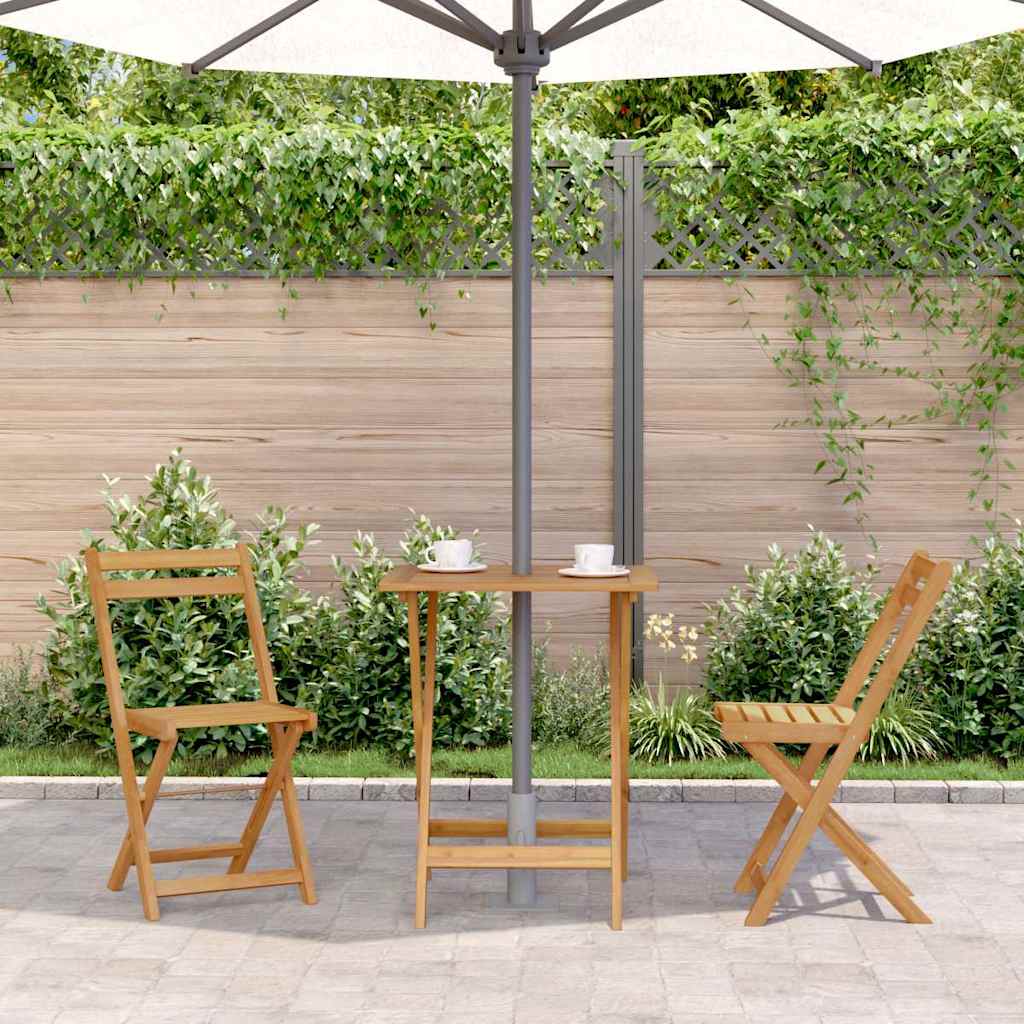 vidaXL Garden Table | Natural wood | Solid acacia wood | Small | Foldable 3