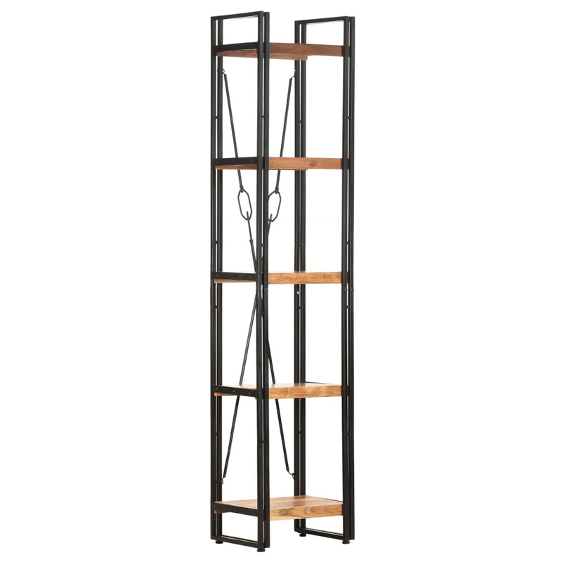 5-Tier Bookcase 40x30x180 cm Solid Acacia Wood