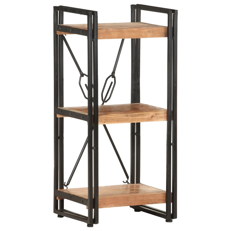 3-Tier Bookcase 40x30x80 cm Solid Acacia Wood