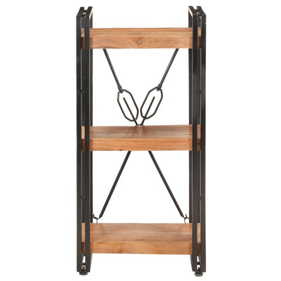 3-Tier Bookcase 40x30x80 cm Solid Acacia Wood