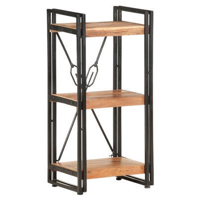 3-Tier Bookcase 40x30x80 cm Solid Acacia Wood