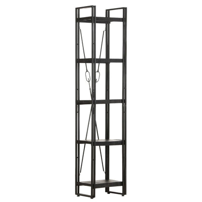 5-Tier Bookcase Black 40x30x180 cm Solid Mango Wood