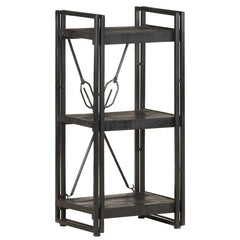 5-Tier Bookcase Solid Mango Wood Black 40 cm
