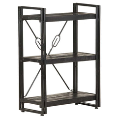 5-Tier Bookcase Solid Mango Wood Black 60 cm