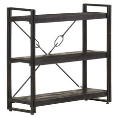 5-Tier Bookcase Solid Mango Wood Black 90 cm
