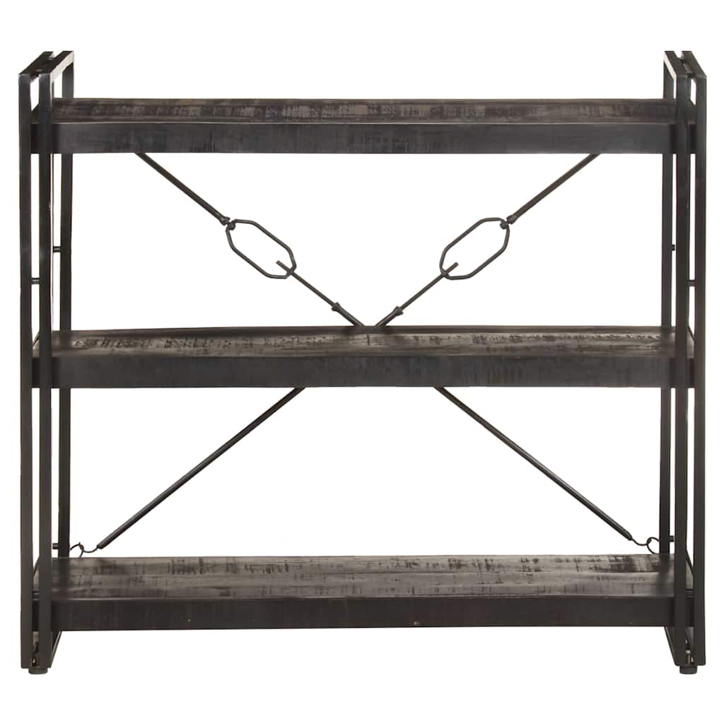 5-Tier Bookcase Solid Mango Wood Black 90 cm