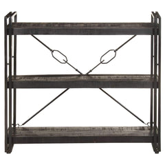 5-Tier Bookcase Solid Mango Wood Black 90 cm