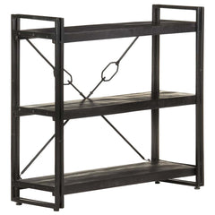 5-Tier Bookcase Solid Mango Wood Black 90 cm