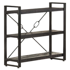 5-Tier Bookcase Solid Mango Wood Black 90 cm