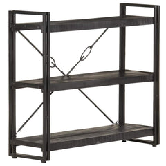 5-Tier Bookcase Solid Mango Wood Black 90 cm